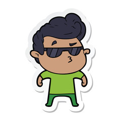 sticker of a cartoon cool guy