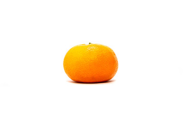 Fresh mandarin isolated on white. The concept of eating mandarins from exotic countries. Citrus in the kitchen, buying fresh fruit with lots of vitamins, vitamin C.