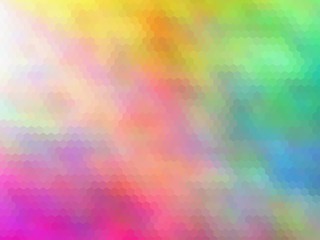 Multicolor hexagonally pixeled background. Modern, bright rainbow colors