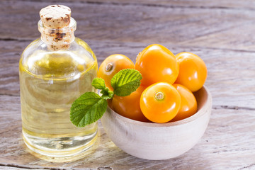 oil and fruits of cape gooseberry