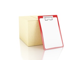 3d Cardboard boxes with chek list.