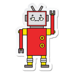 sticker of a cute cartoon robot