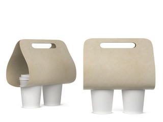 Coffee cup holders mockup