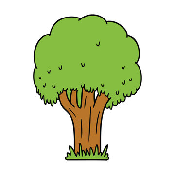 cartoon doodle of a summer tree