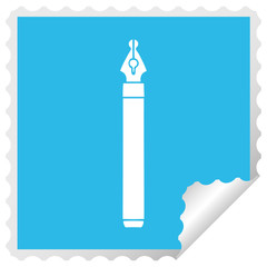 quirky square peeling sticker cartoon ink pen