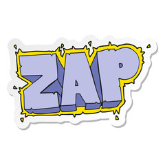 sticker of a cartoon zap symbol