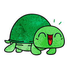 quirky hand drawn cartoon turtle
