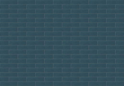 Dark green rectangle wall tiles texture background.