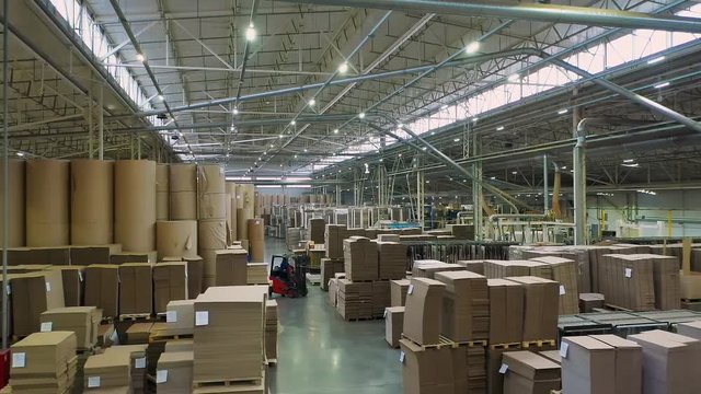 Cardboard Factory. Production of Corrugated Cardboard