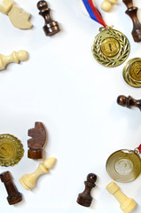 The layout of my achievements, medals for the victory in chess.