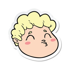 sticker of a cartoon male face