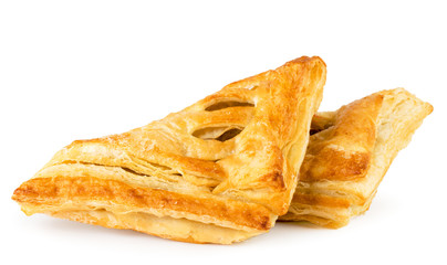 Two puff pastries on a white, isolated.