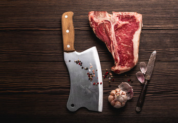 T-bone and meat cleaver