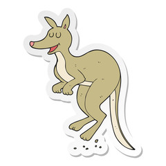 sticker of a cartoon kangaroo