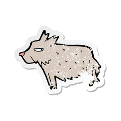 retro distressed sticker of a cartoon terrier