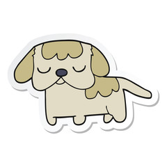 sticker of a cute cartoon puppy