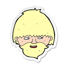 sticker of a cartoon bearded man