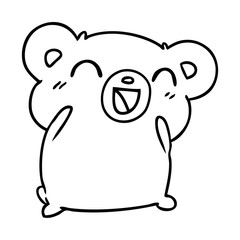 line drawing kawaii cute teddy bear
