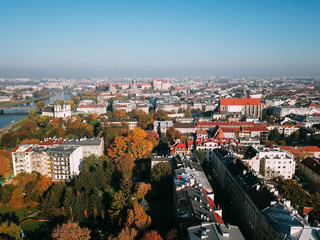 Aerial View of the Old Polish City of Krakow - obrazy, fototapety, plakaty