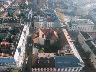 Aerial View of the Old Polish City of Krakow - obrazy, fototapety, plakaty