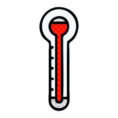 comic book style cartoon glass thermometer