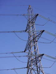 Detail of an English electricity pylon