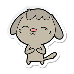 sticker of a happy cartoon dog