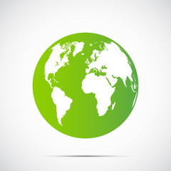 Green globe Beautiful shadow on black background.vector illustration