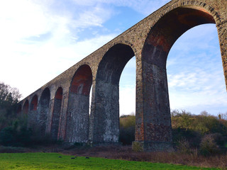 The disused Pensford railway viaduct