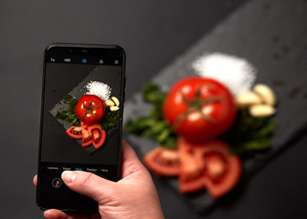 vegetables on the phone