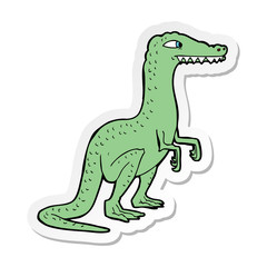 sticker of a cartoon dinosaur