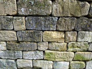 Close up of Bath stone walls in Bradford Upon Avon