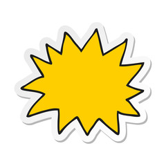 sticker of a cartoon simple explosion symbol