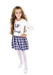 Beautiful school girl with long silky hair.