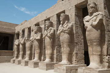 ancient egyption statues  in Luxor karnak temple