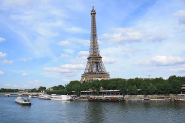 Fototapeta na wymiar The Eiffel Tower in Paris, capital and the most populous city of France