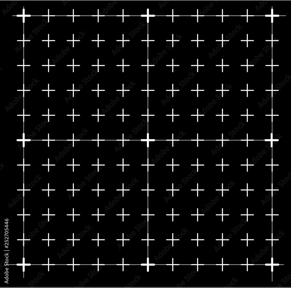 Leinwandbilder measured grid. graph plotting grid. corner ruler with measurement isolated on the black background. 