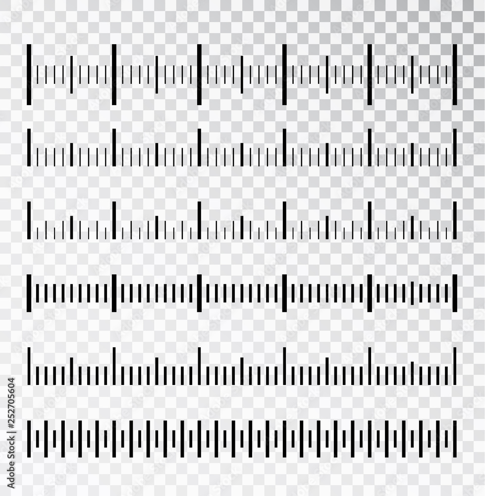 Poster vector set of metric rulers in flat style. measuring scales. mackup for rulers. size indicators set 