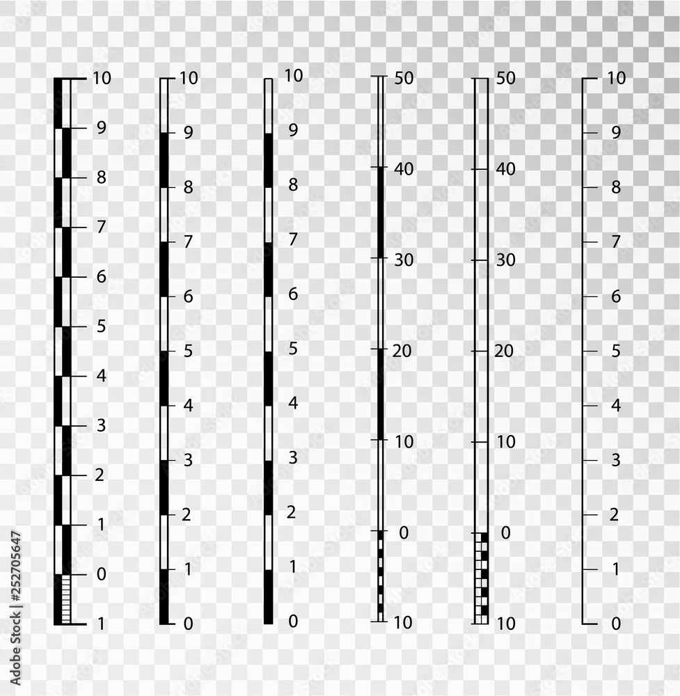 Poster vector map scales graphics for measuring distances . set of metric rulers in flat style. measuring s