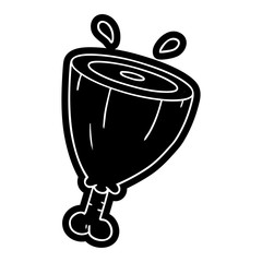 cartoon icon drawing of a joint of ham