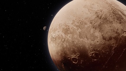 Exoplanet 3D illustrationdwarf planet Pluto isolated on black background (Elements of this image furnished by NASA)