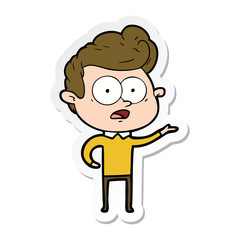 sticker of a cartoon staring man