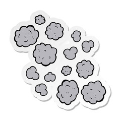 sticker of a cartoon smoke clouds