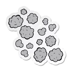 Dekokissen sticker of a cartoon smoke clouds © lineartestpilot