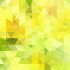 Triangle vector background. Can be used in cover design, book design, website background. Vector illustration. Yellow, green colors.