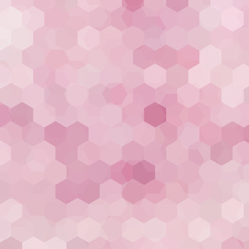 Abstract background consisting of pastel pink hexagons. Geometric design for business presentations or web template banner flyer. Vector illustration
