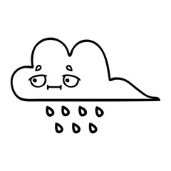 line drawing cartoon rain cloud