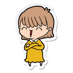 sticker of a cartoon woman