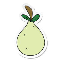 sticker of a quirky hand drawn cartoon pear