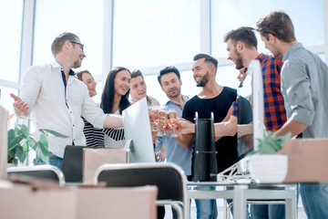 young business team celebrates their startup